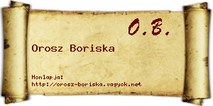Orosz Boriska névjegykártya